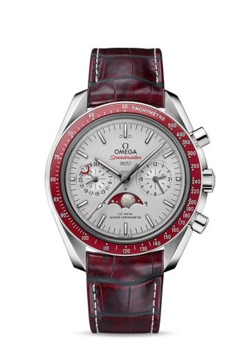 Omega Speedmaster Moonphase Chronograph Master Chronometer Platinum / Silver